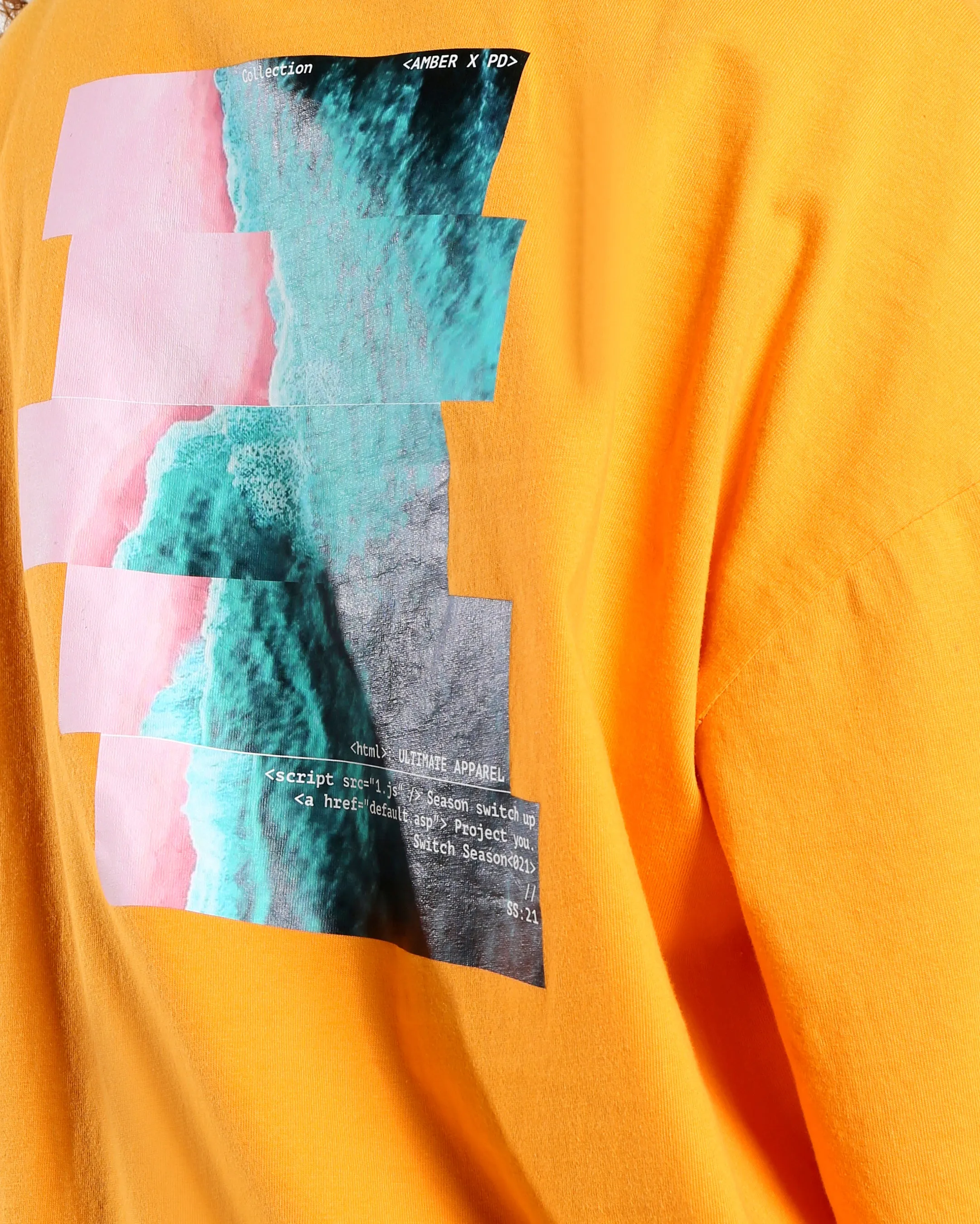 Amber x Public Desire graphic oversized tshirt dress in tangerine sold by Public Desire product image thumbnail 3