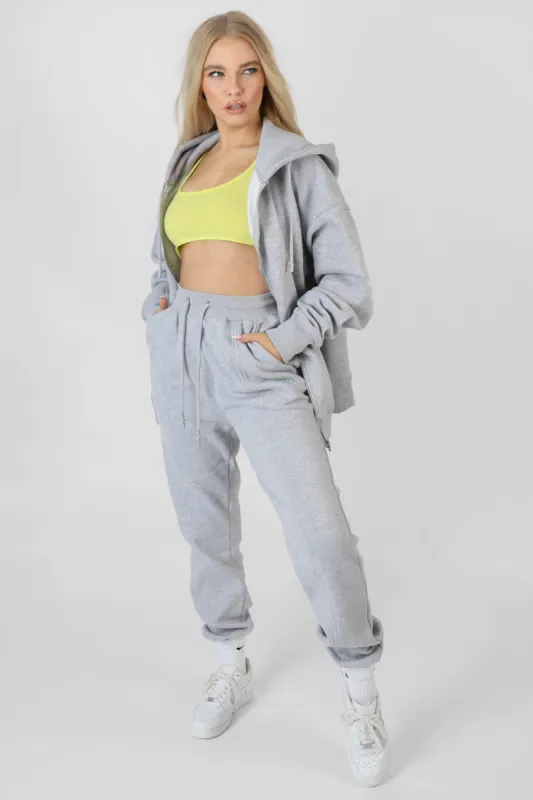 Oversized Zip Through Hoodie Grey Marl sold by Public Desire