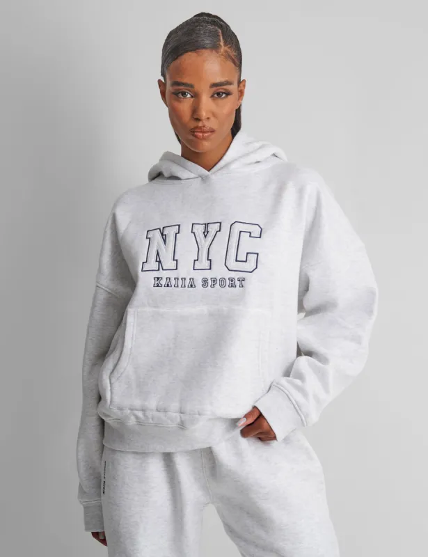 Kaiia Nyc Oversized Hoodie in Grey Marl sold by Public Desire