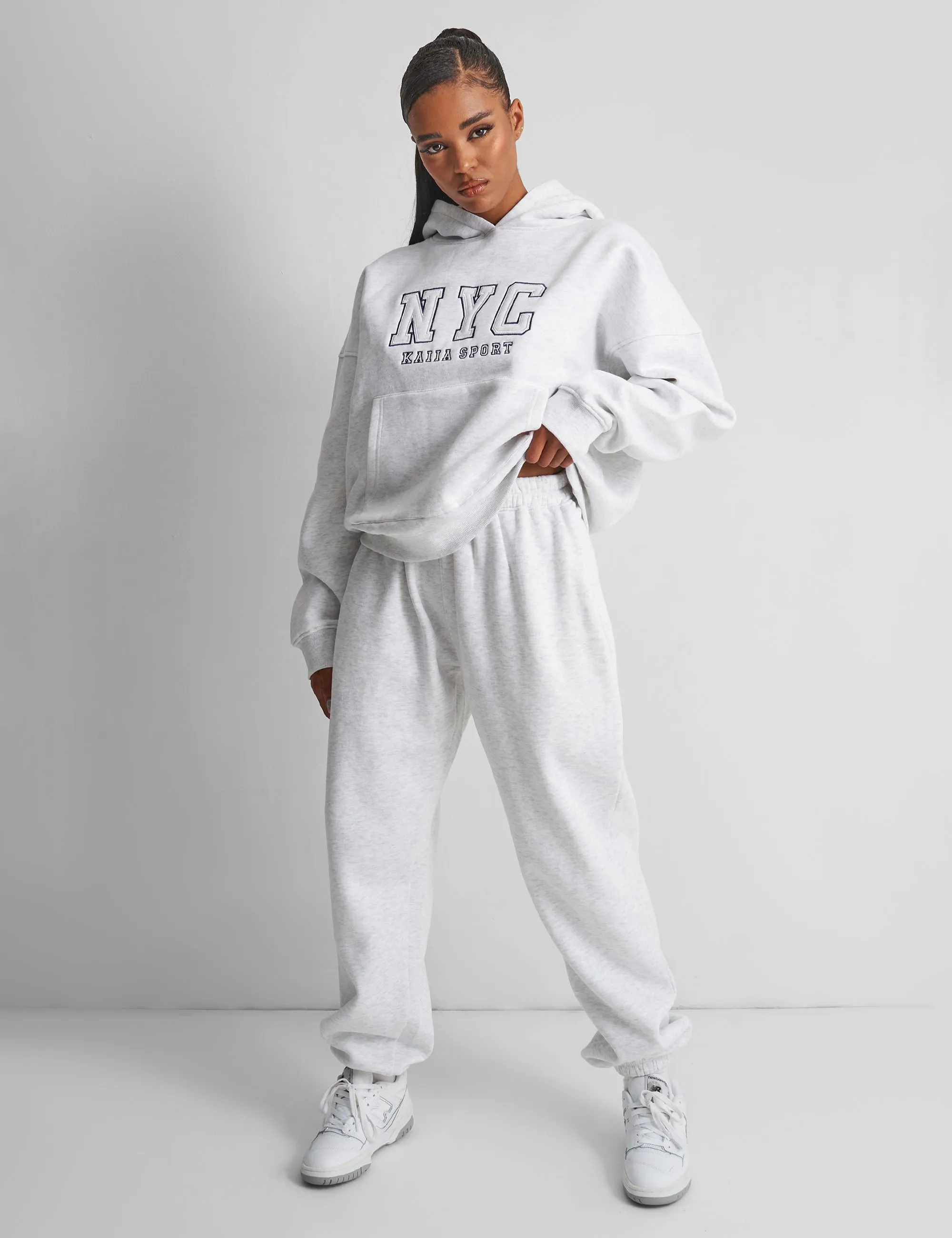 Kaiia Nyc Oversized Hoodie in Grey Marl sold by Public Desire product image thumbnail 2