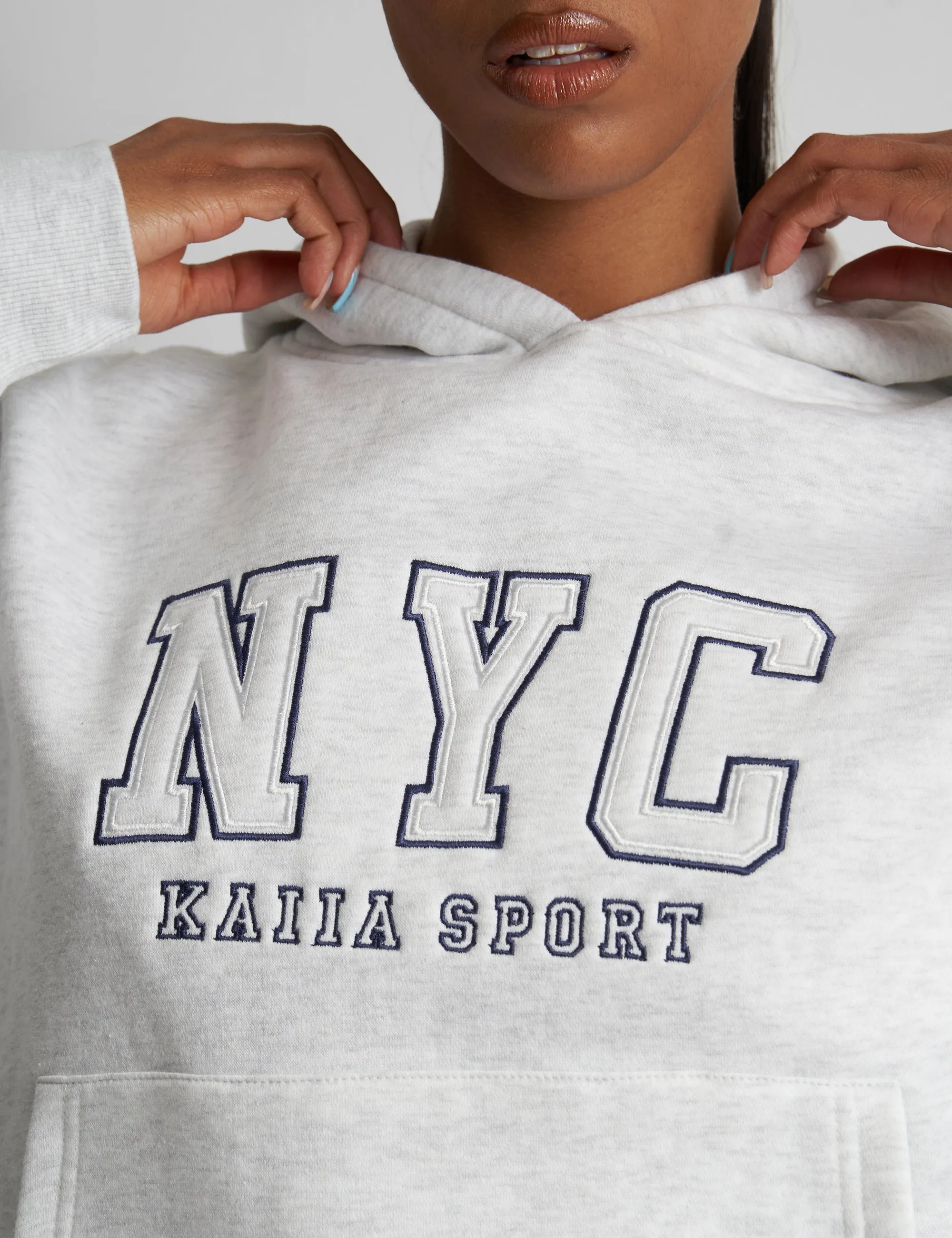 Kaiia Nyc Oversized Hoodie in Grey Marl sold by Public Desire product image thumbnail 3