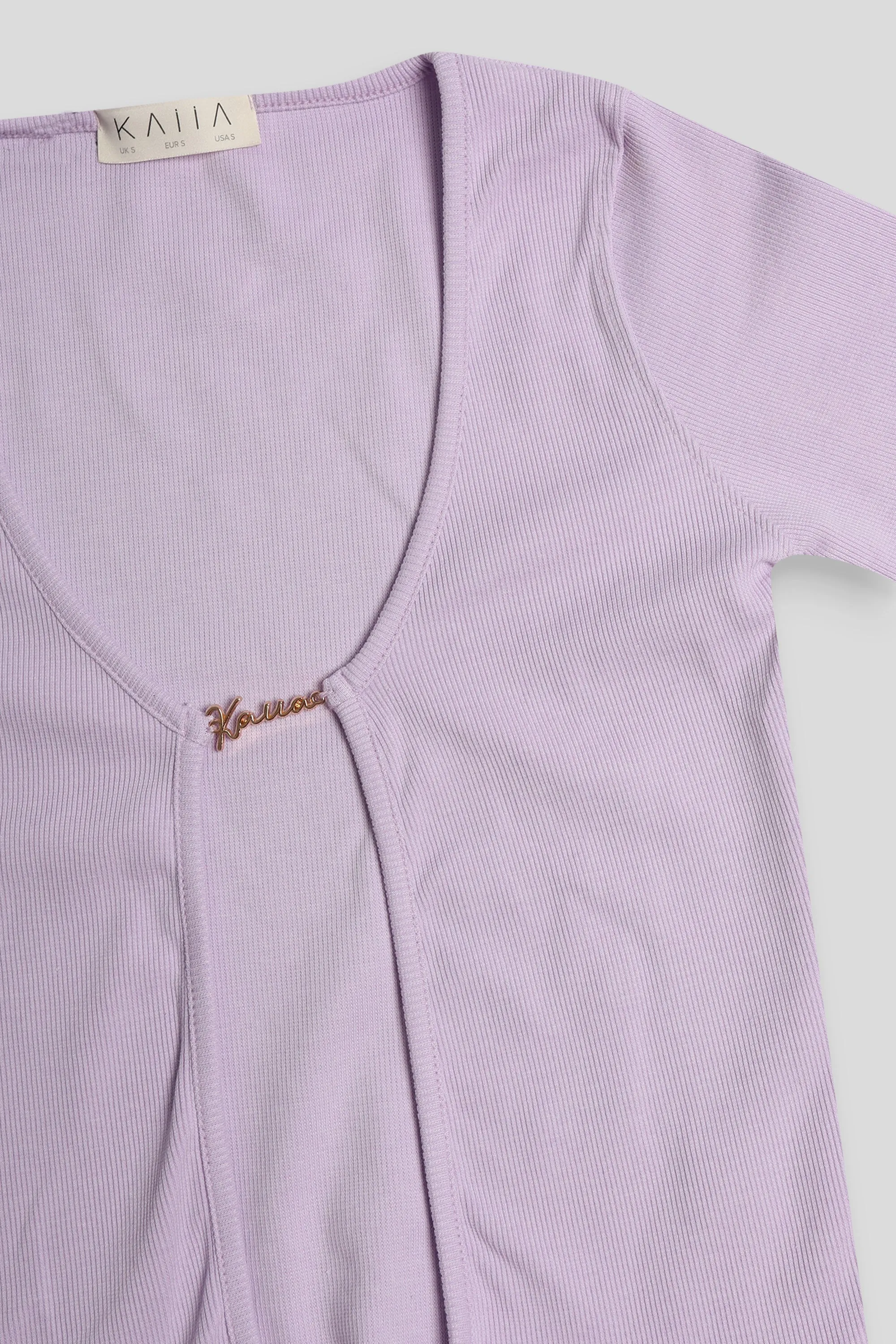 Kaiia Trim Ribbed Top Lilac sold by Public Desire product image thumbnail 5
