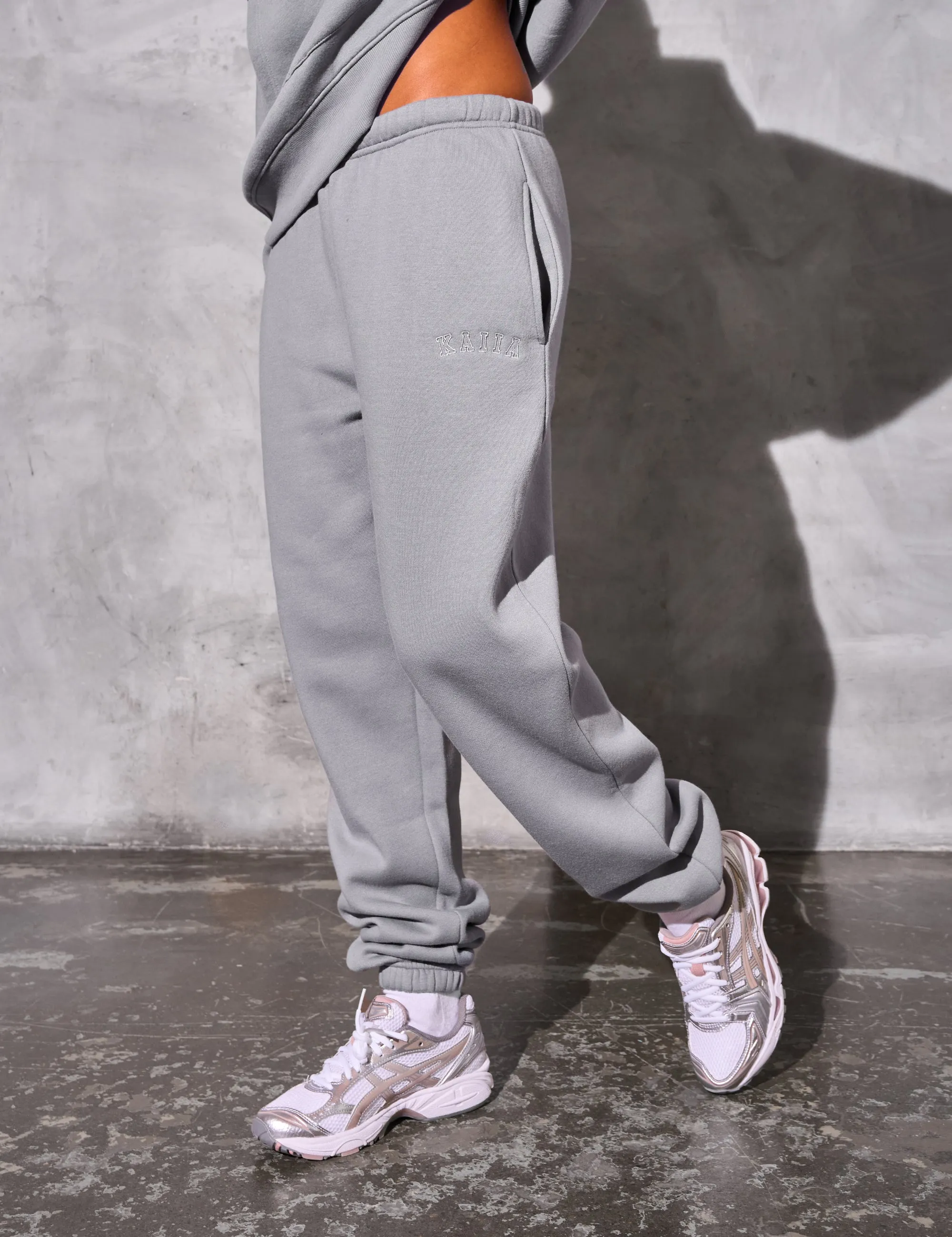 Kaiia Logo Cuffed Joggers Dove Grey sold by Public Desire product image thumbnail 3
