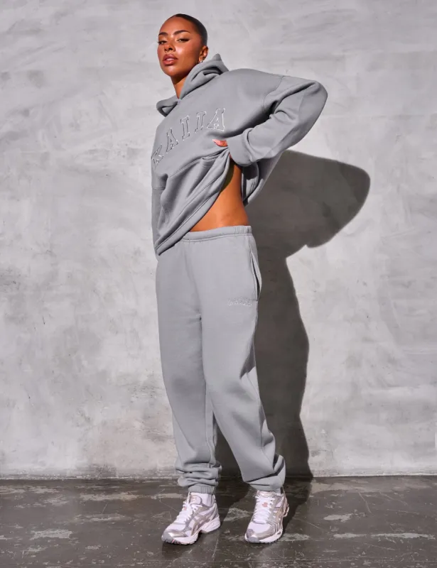 Kaiia Logo Cuffed Joggers Dove Grey sold by Public Desire