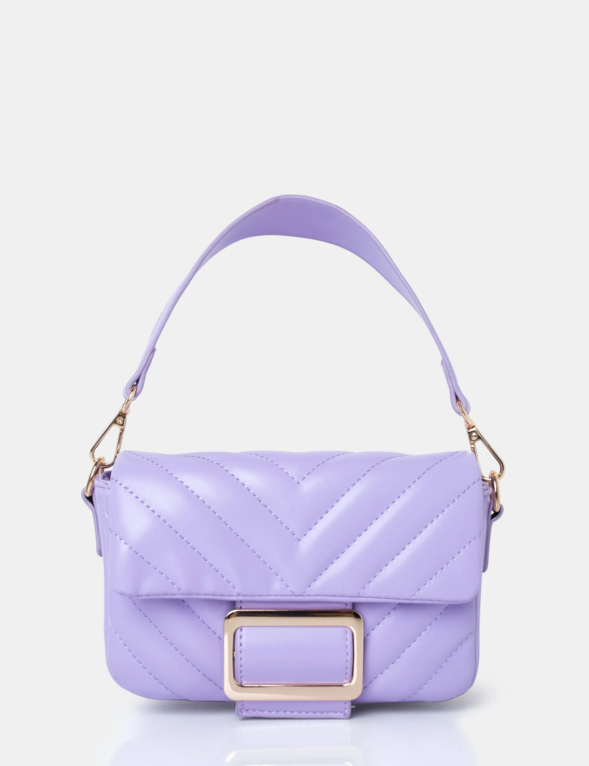 The Harlow Lilac Quilted Buckled Grab Bag sold by Public Desire