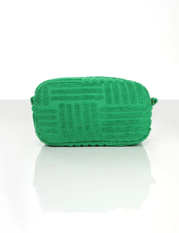Full Glam Green Towelling Make Up Bag sold by Public Desire