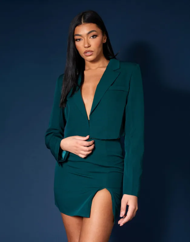 Cropped Blazer Forest Green sold by Public Desire
