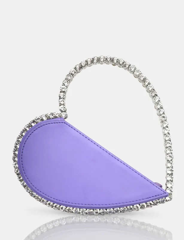 The Zee Lilac Diamante Love Heart Grab Bag sold by Public Desire