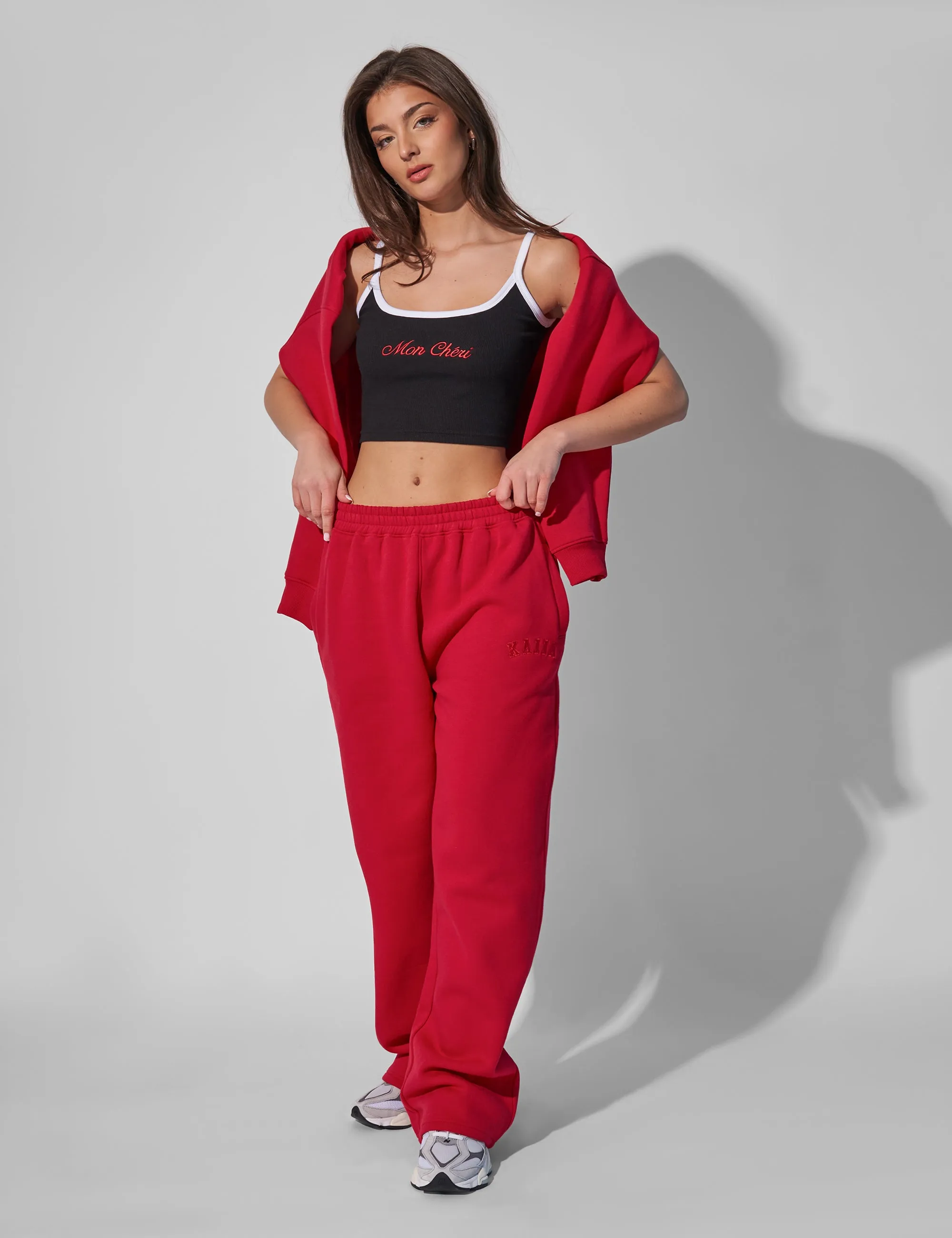 Kaiia Wide Leg Joggers Red sold by Public Desire product image thumbnail 5