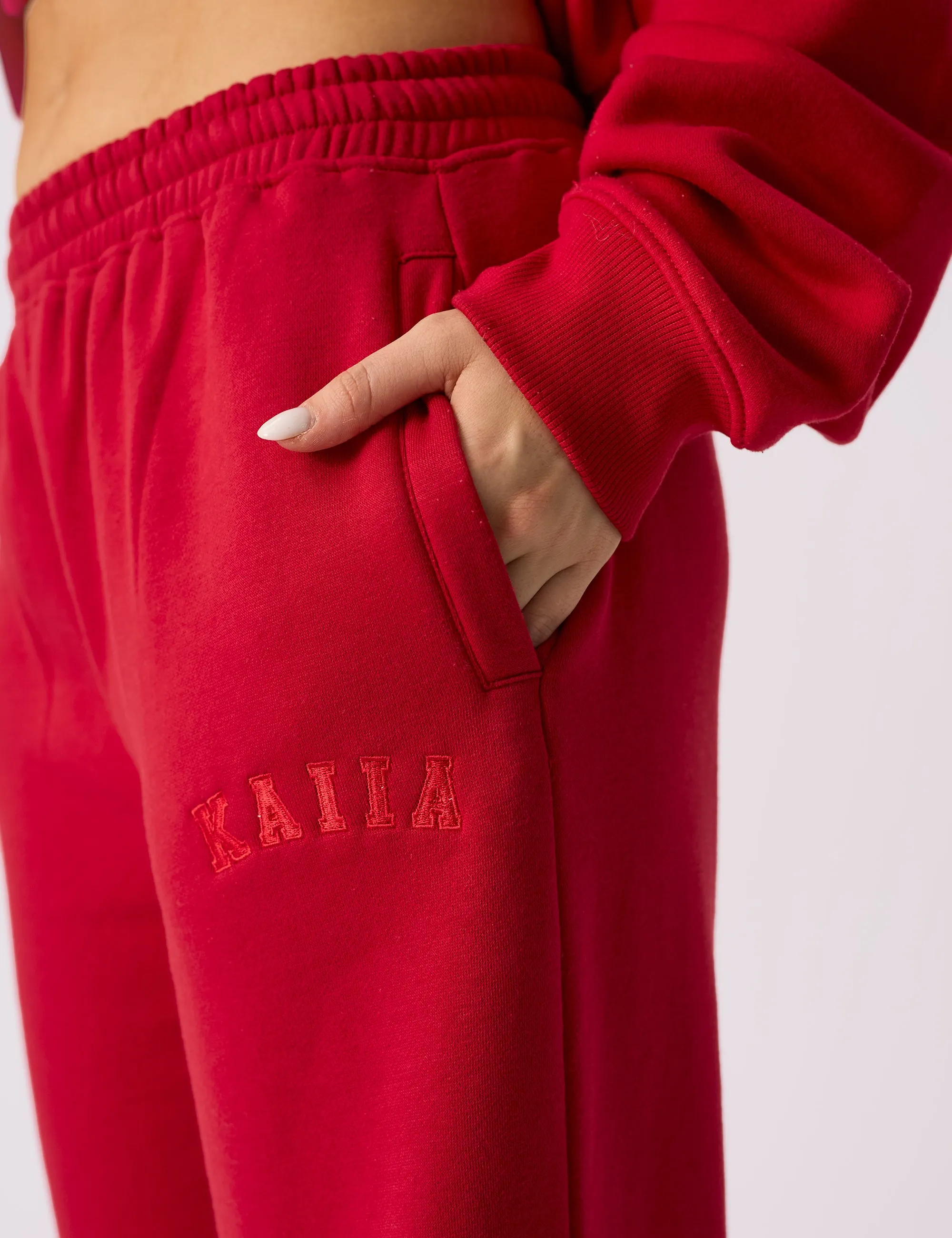 Kaiia Wide Leg Joggers Red sold by Public Desire product image thumbnail 2