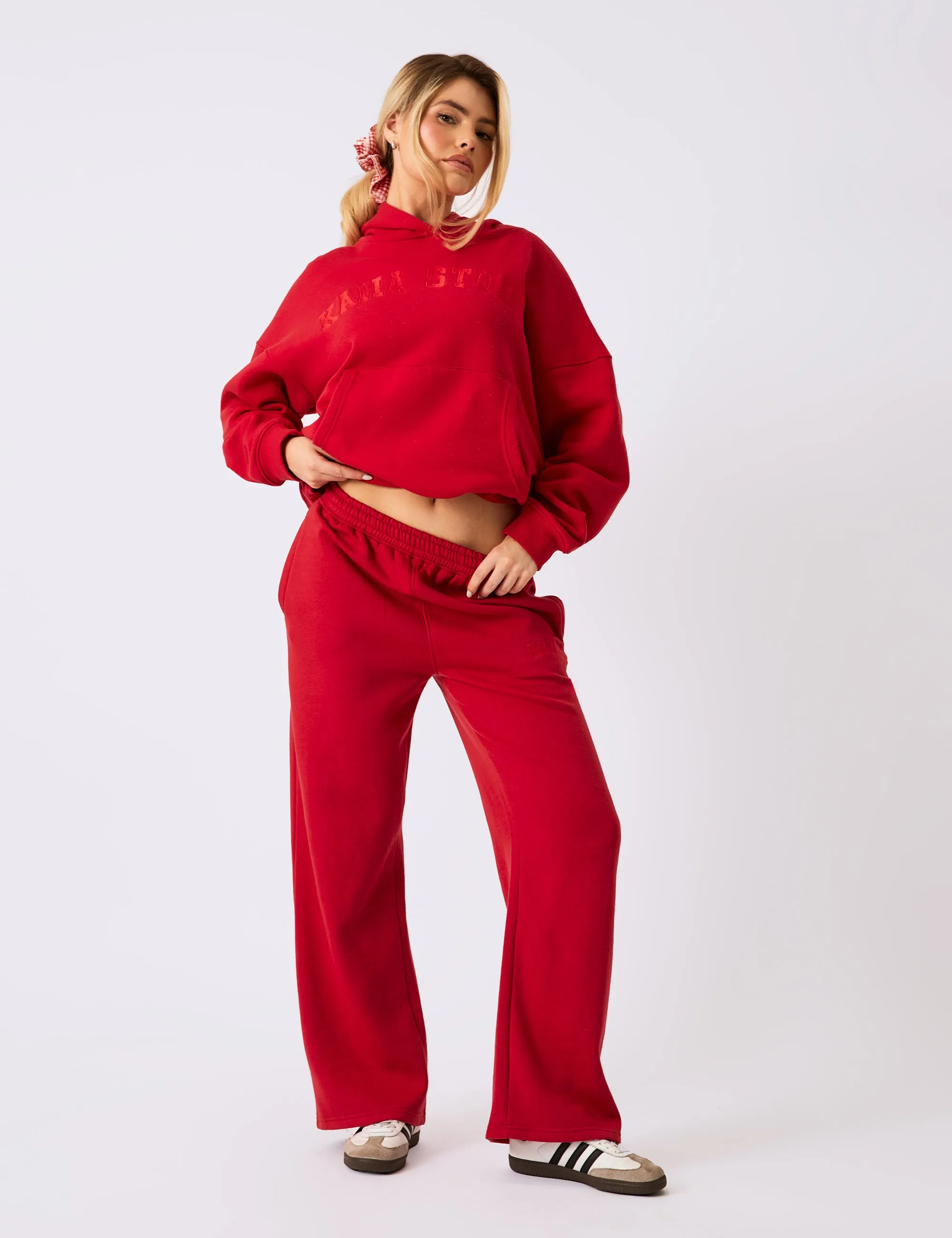 Kaiia Wide Leg Joggers Red sold by Public Desire