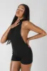 Sleeveless Short Ribbed Backless Unitard Black sold by Public Desire