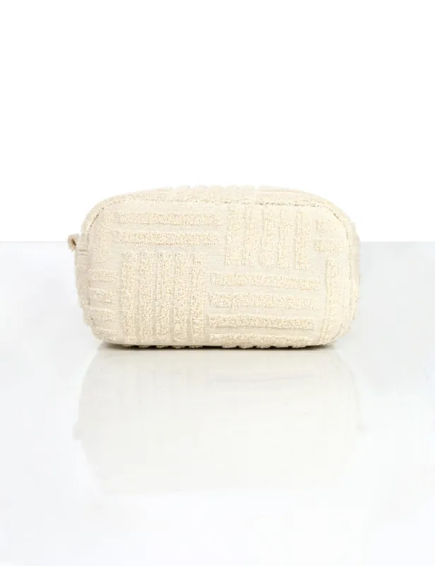 Full Glam Ecru Towelling Make Up Bag sold by Public Desire