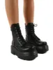Capture Black Extreme Chunky Platform Sole Ankle Lace Up Boots sold by Public Desire