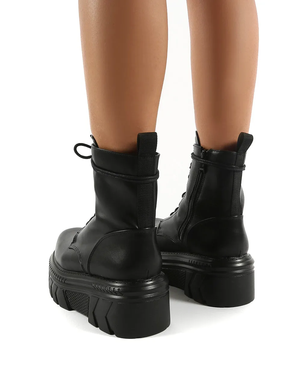 Capture Black Extreme Chunky Platform Sole Ankle Lace Up Boots sold by Public Desire product image thumbnail 2