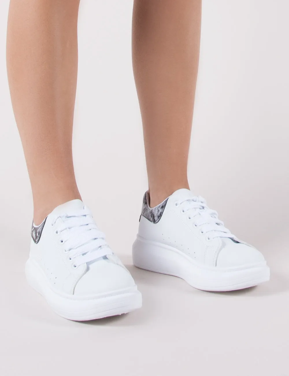 Bolt Platform Trainers in White and Snake sold by Public Desire product image thumbnail 3