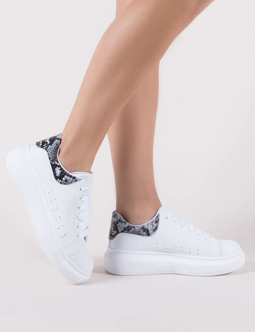 Bolt Platform Trainers in White and Snake sold by Public Desire product image thumbnail 2