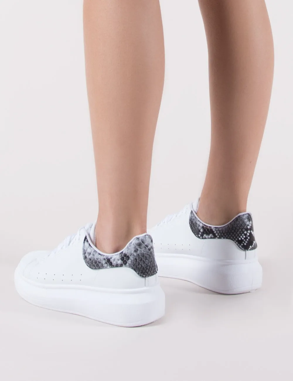 Bolt Platform Trainers in White and Snake sold by Public Desire product image thumbnail 4