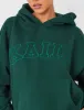 Kaiia Oversized Logo Hoodie in Dark Green sold by Public Desire