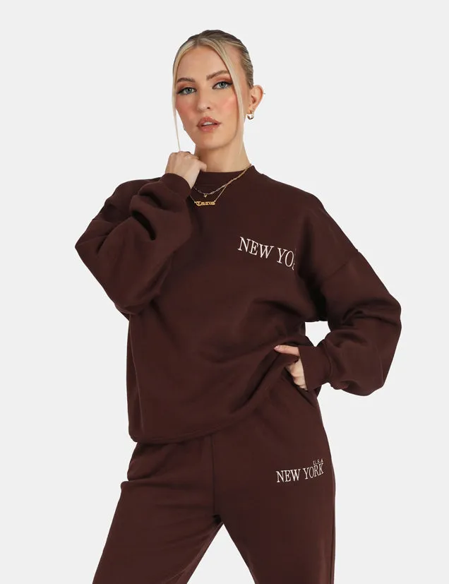 New York 90S Joggers Chocolate sold by Public Desire product image thumbnail 4