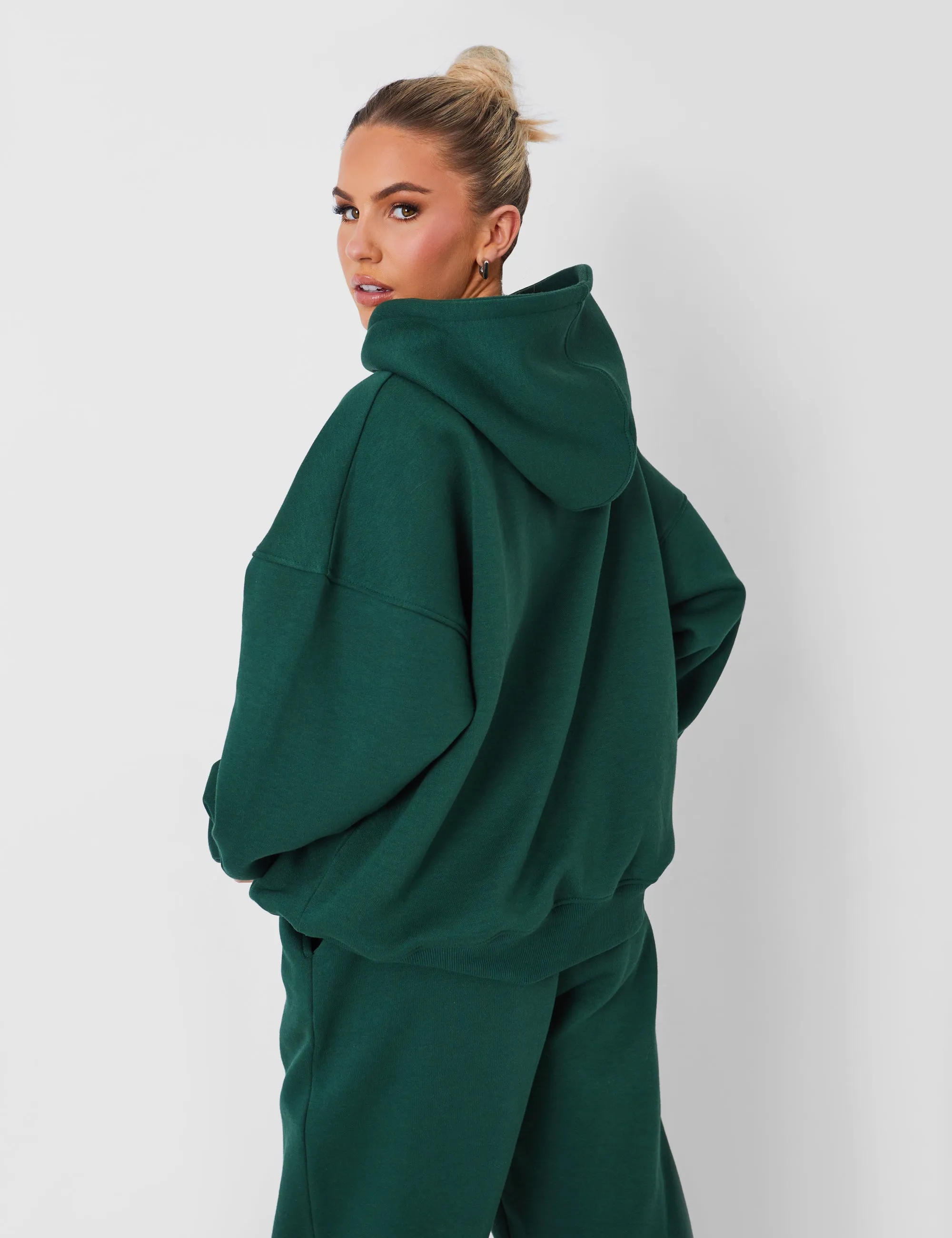 Kaiia Oversized Logo Hoodie in Dark Green sold by Public Desire product image thumbnail 5