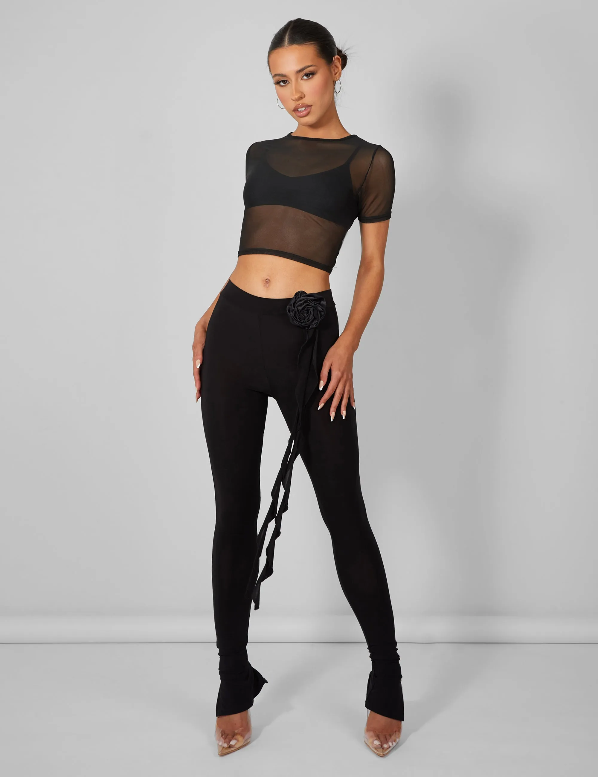 Mesh Fitted T-Shirt Black sold by Public Desire product image thumbnail 2