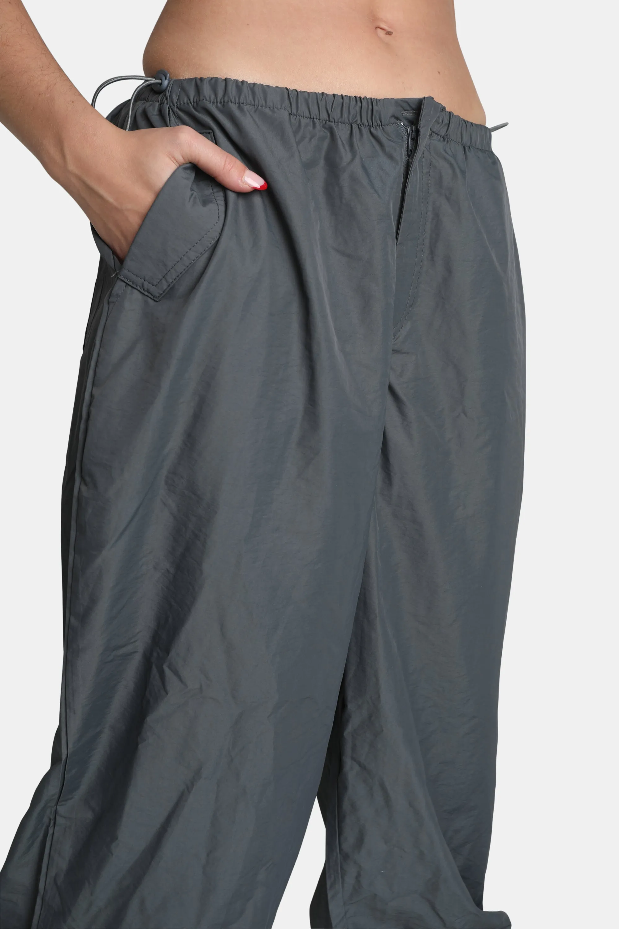 Drawstring Waist Parachute Cargo Trousers Grey sold by Public Desire product image thumbnail 2
