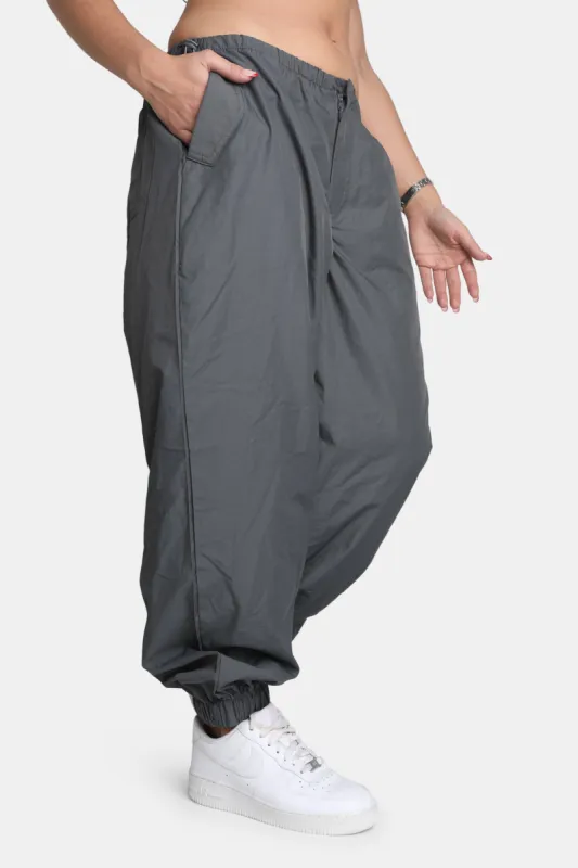 Drawstring Waist Parachute Cargo Trousers Grey sold by Public Desire