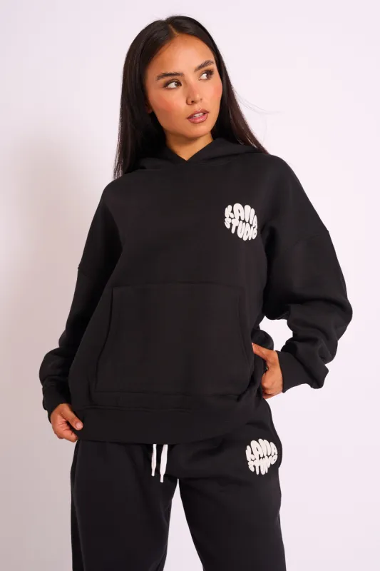 Kaiia Studio Bubble Logo Oversized Hoodie Black sold by Public Desire