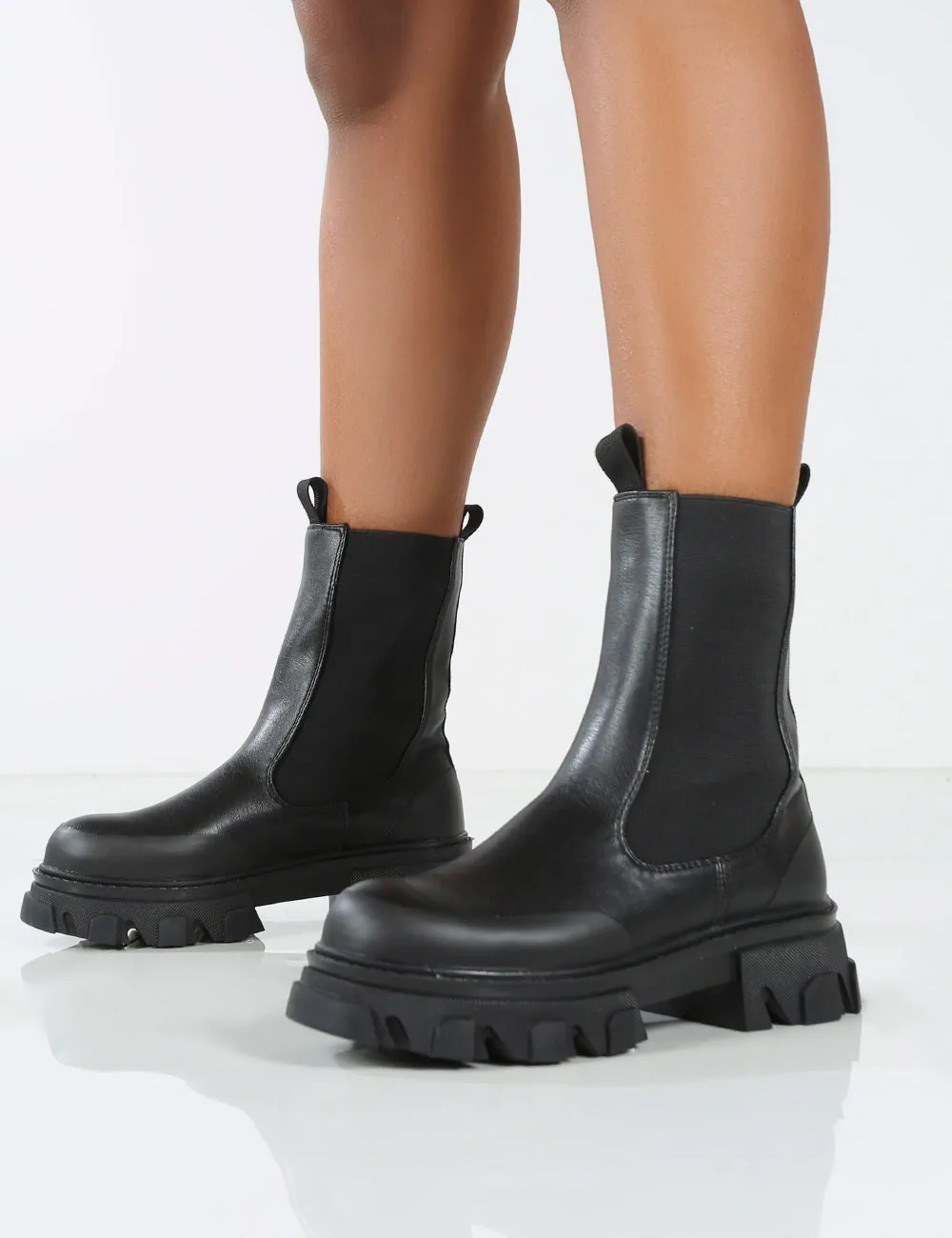 Amber x Public Desire Wonder WF Black Chunky Sole Ankle Boot sold by Public Desire product image thumbnail 3