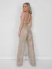 Wide Leg Sequin Trousers Nude sold by Public Desire