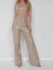 Wide Leg Sequin Trousers Nude sold by Public Desire