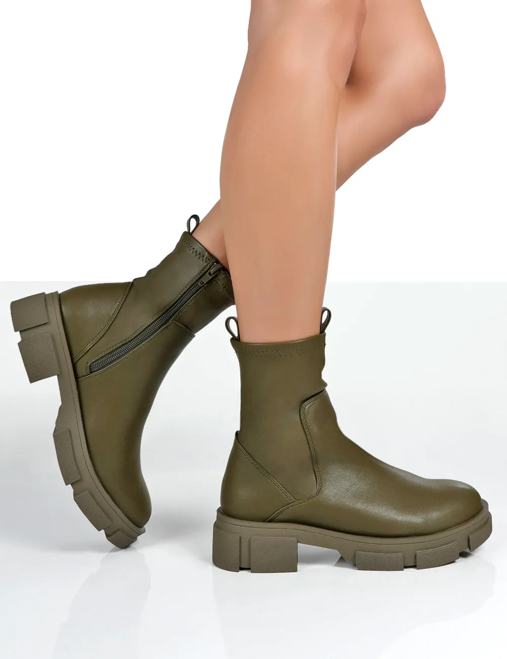 Treat Green Chunky Ankle Boots sold by Public Desire product image thumbnail 3