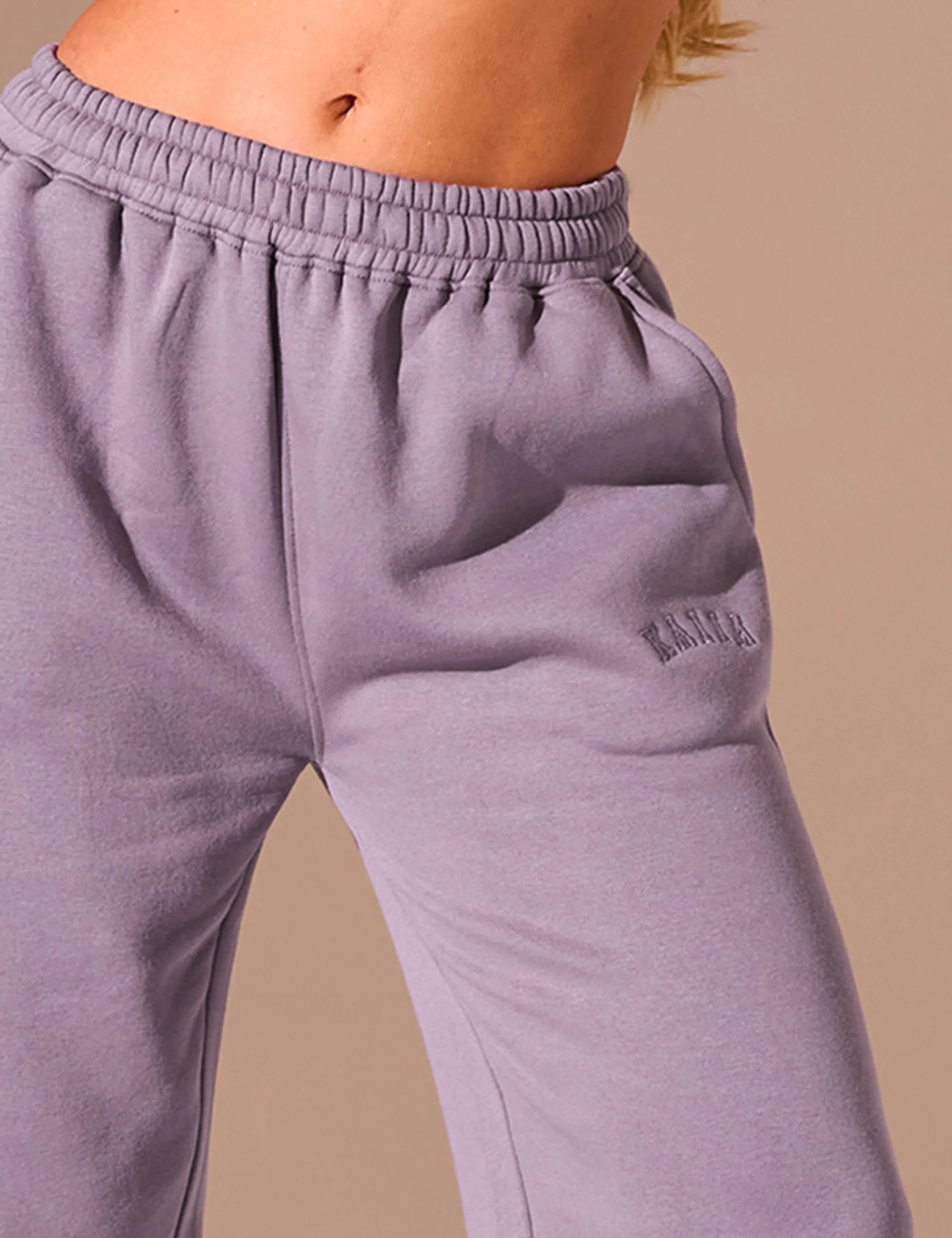 Kaiia Logo Wide Leg Joggers Mauve sold by Public Desire product image thumbnail 4