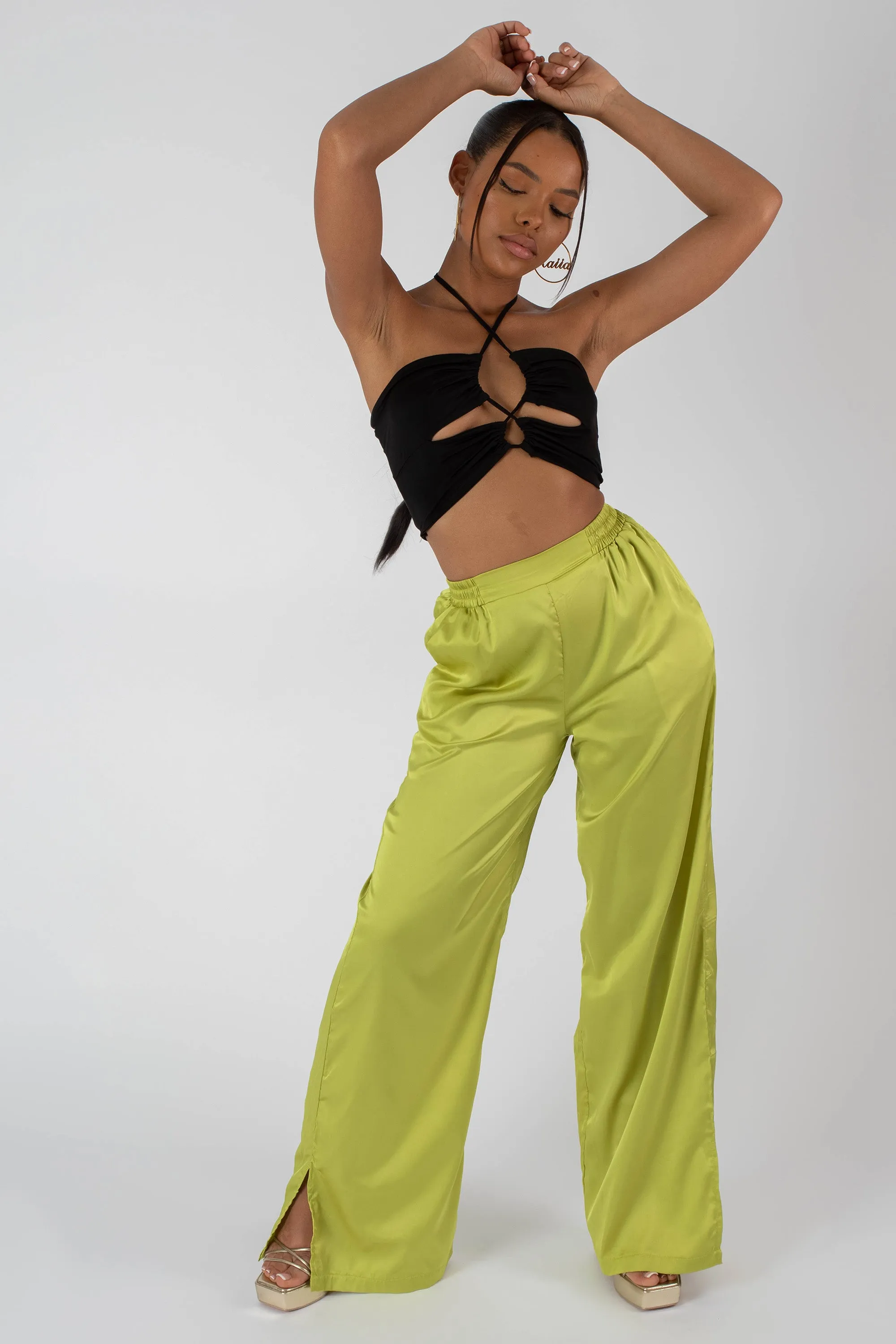 Slinky Loop Ruching Crop Top Black sold by Public Desire product image thumbnail 2