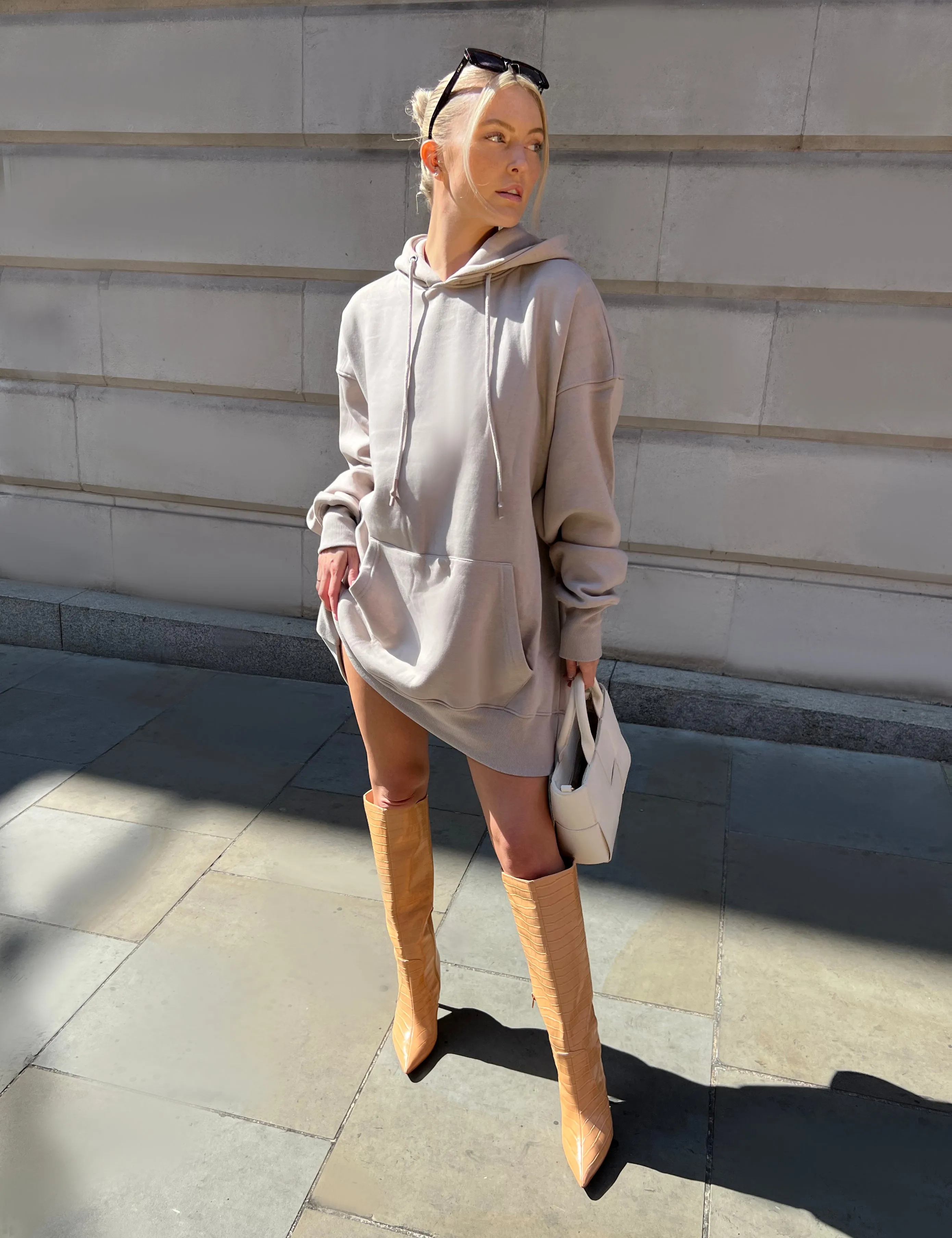 Oversized Sweat Hoodie Dress Ash sold by Public Desire
