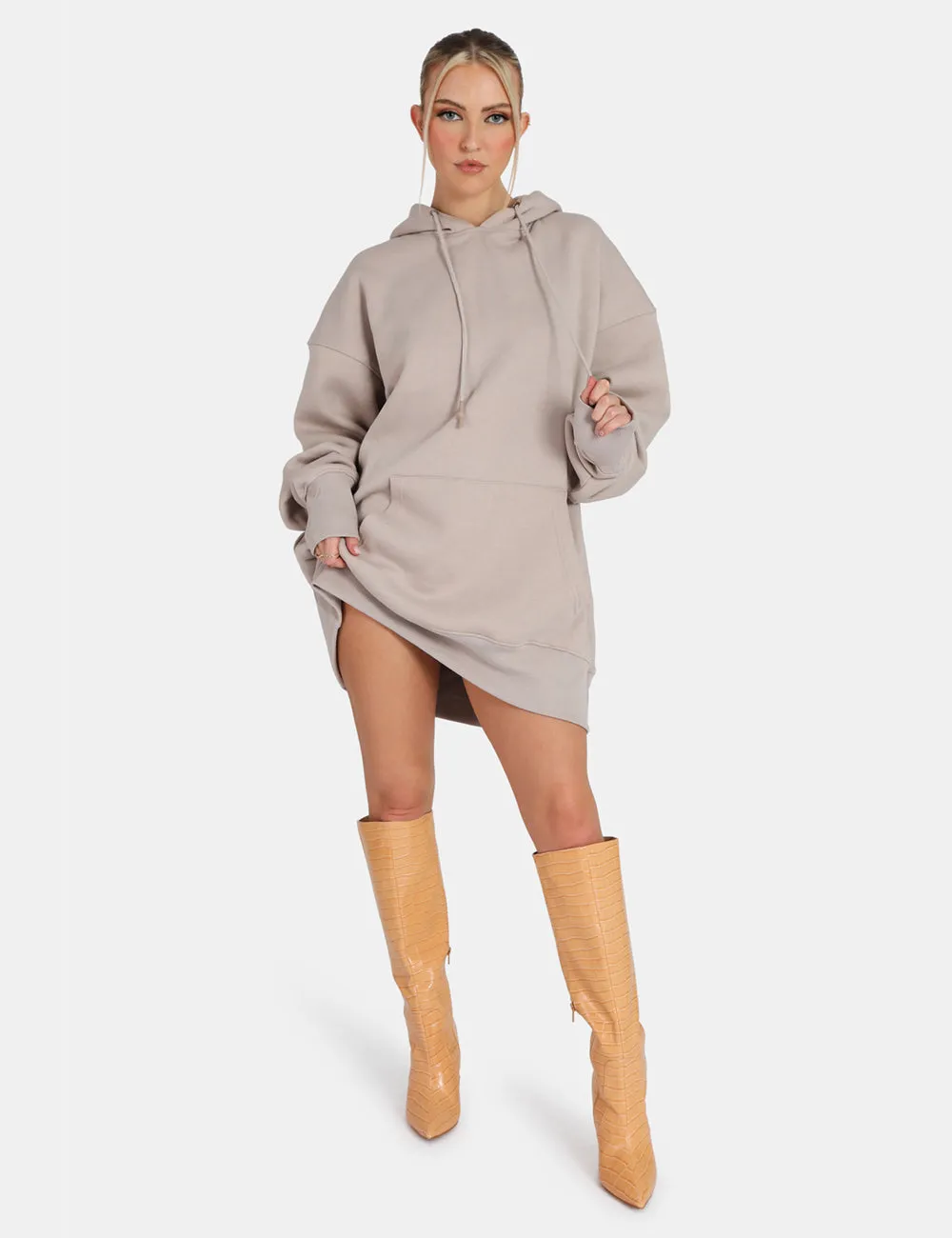 Oversized Sweat Hoodie Dress Ash sold by Public Desire product image thumbnail 2