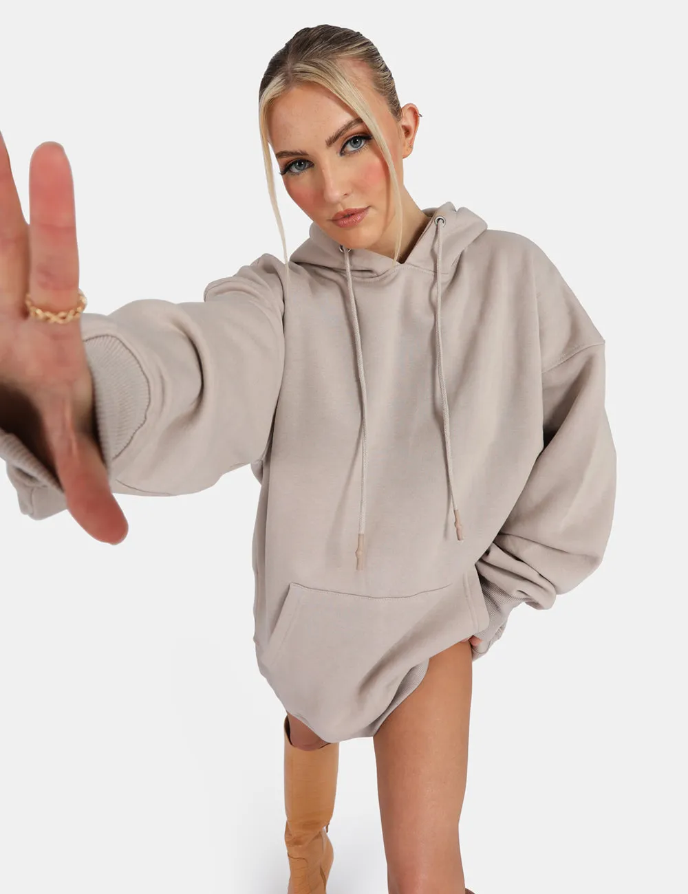 Oversized Sweat Hoodie Dress Ash sold by Public Desire product image thumbnail 3