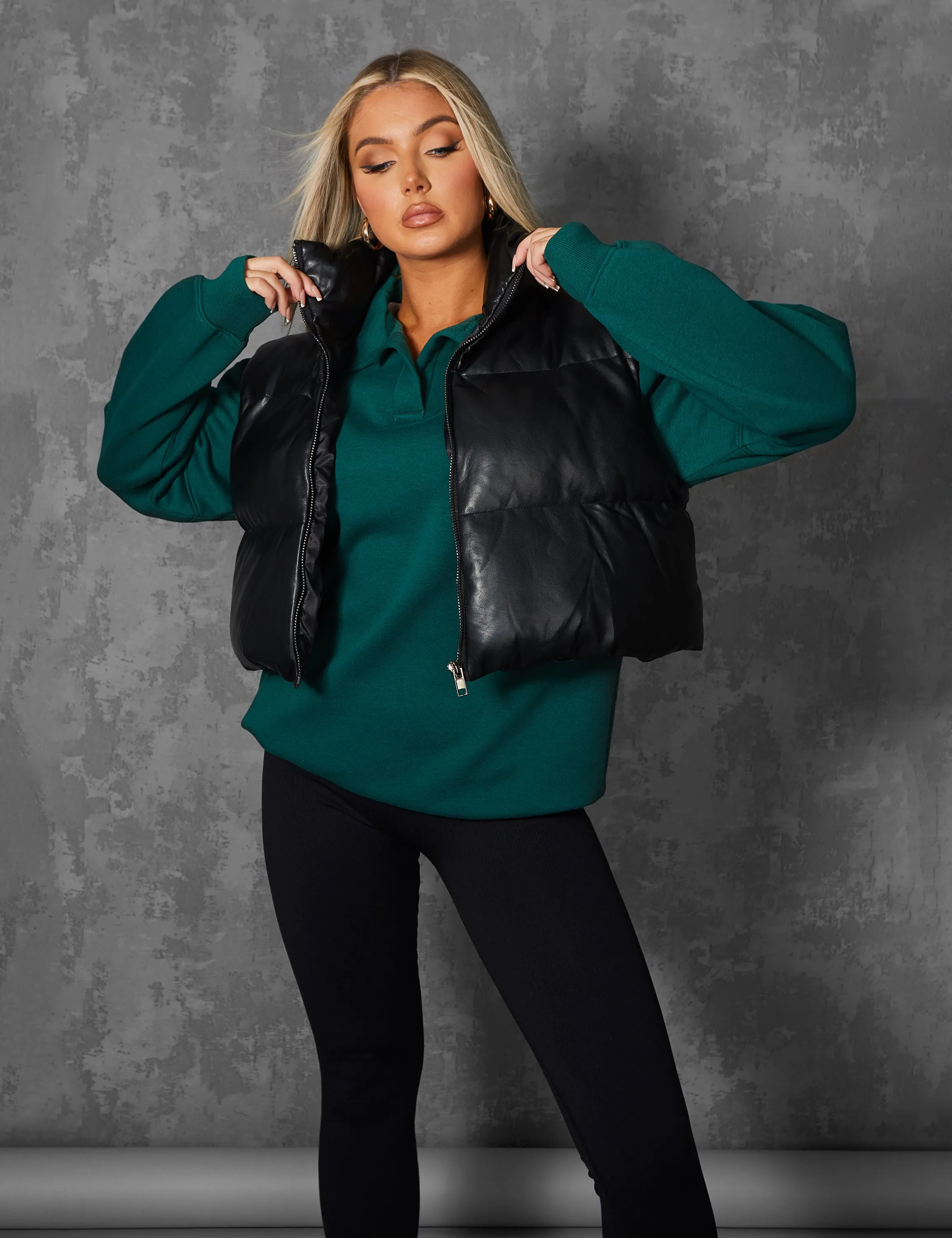 Pu Cropped Gilet Black sold by Public Desire product image thumbnail 3