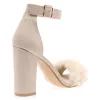 Celine Nude Faux Suede Block Heels sold by Public Desire