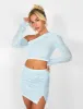 Textured Mini Skirt Blue sold by Public Desire