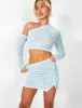 Textured Mini Skirt Blue sold by Public Desire
