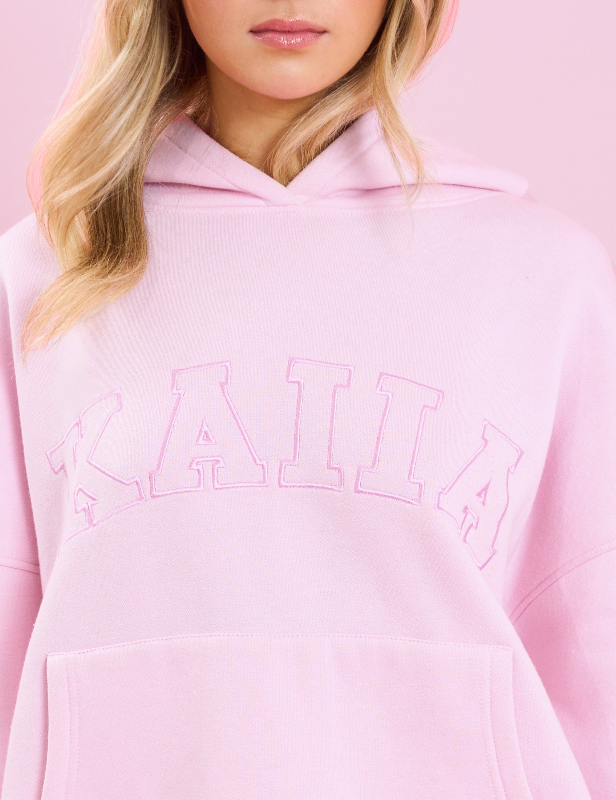 Kaiia Slogan Oversized Hoodie Baby Pink sold by Public Desire product image thumbnail 2