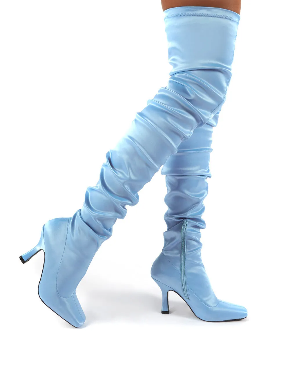 Outlaw Blue Ruched Over The Knee Heeled Boots sold by Public Desire product image thumbnail 3