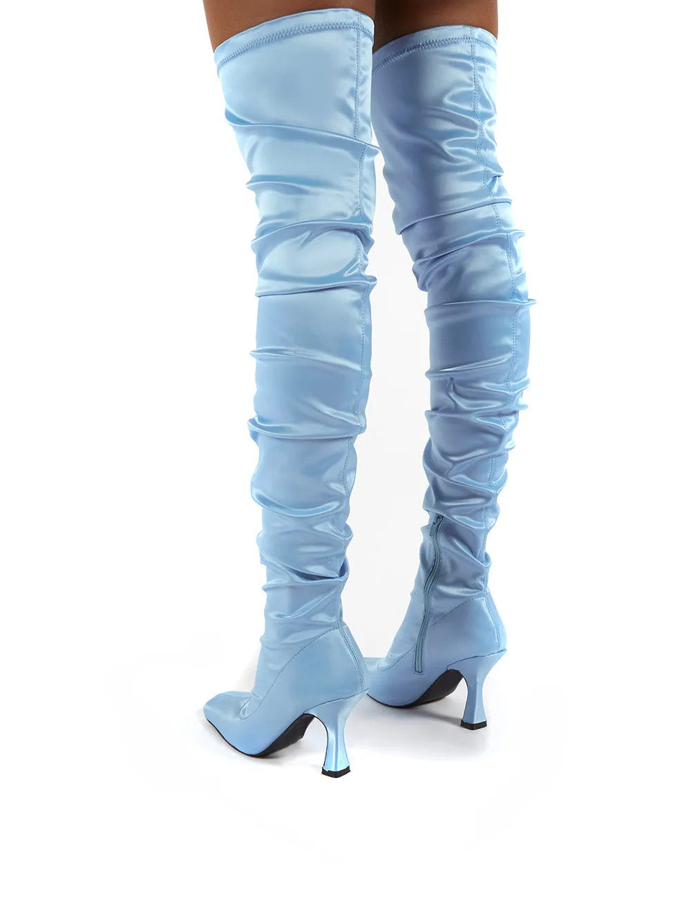 Outlaw Blue Ruched Over The Knee Heeled Boots sold by Public Desire product image thumbnail 2
