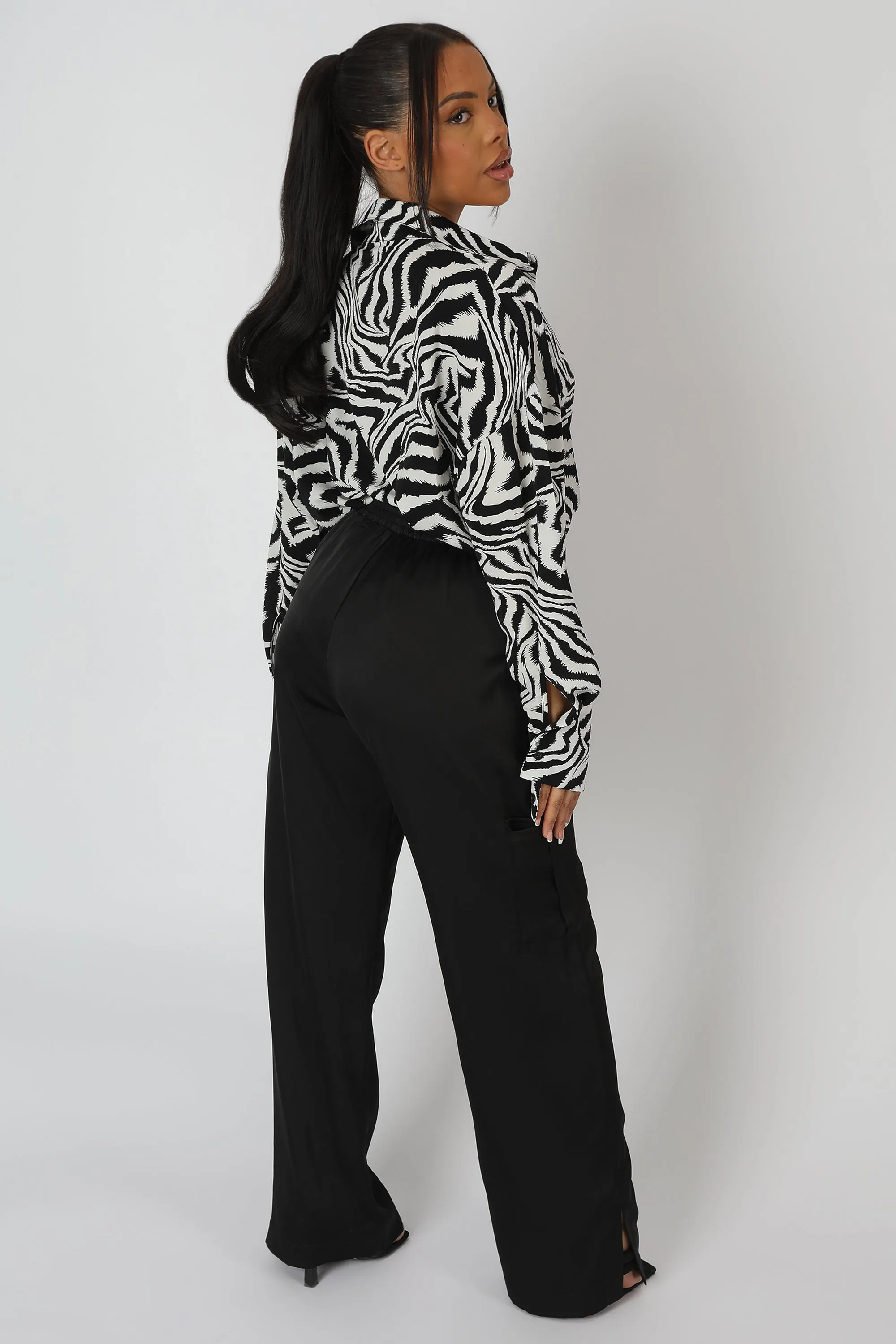 Psychedelic Printed Oversized Shirt Monochrome sold by Public Desire product image thumbnail 2