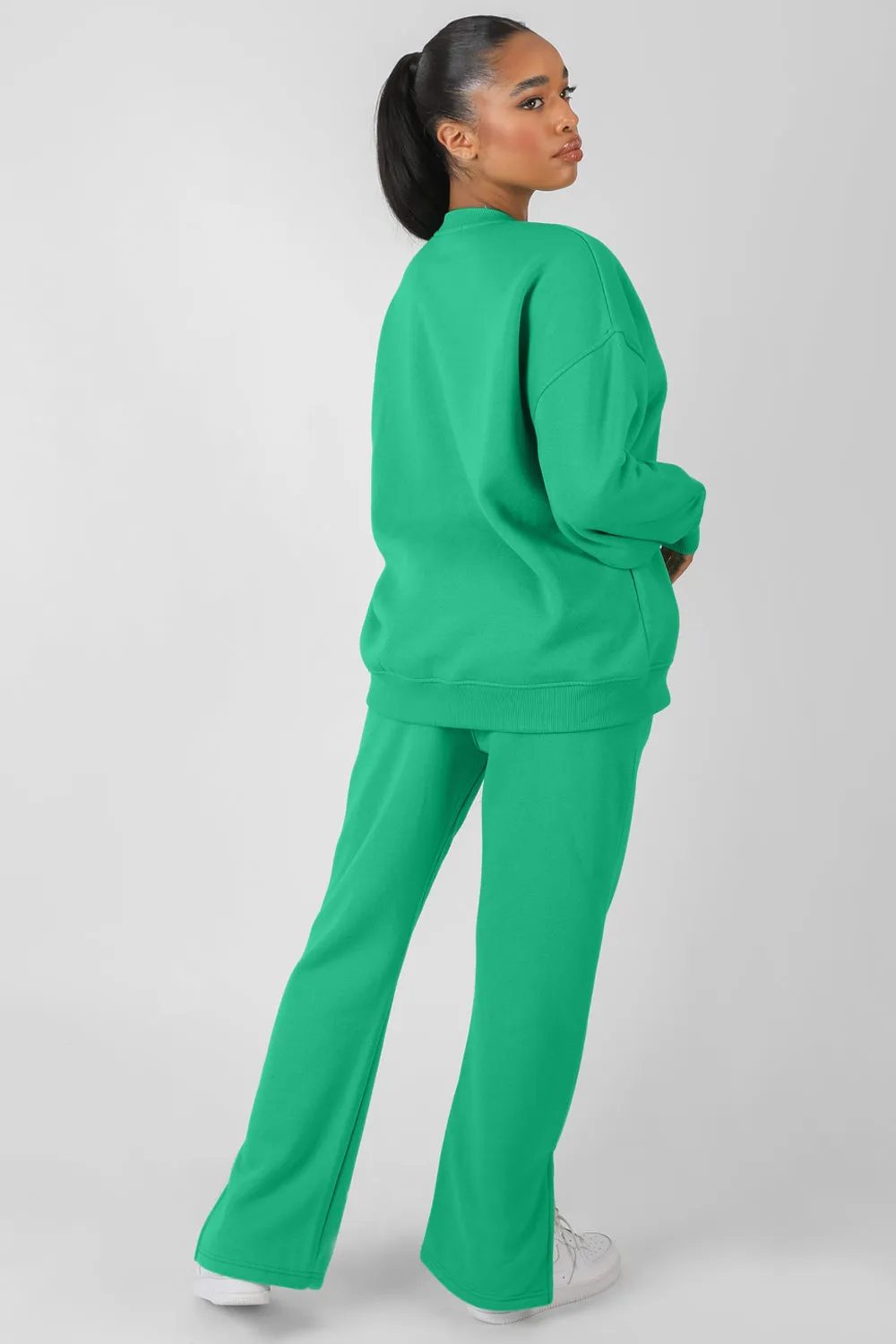 Kaiia Oversized Tonal Embroidered Sweatshirt Green sold by Public Desire product image thumbnail 4