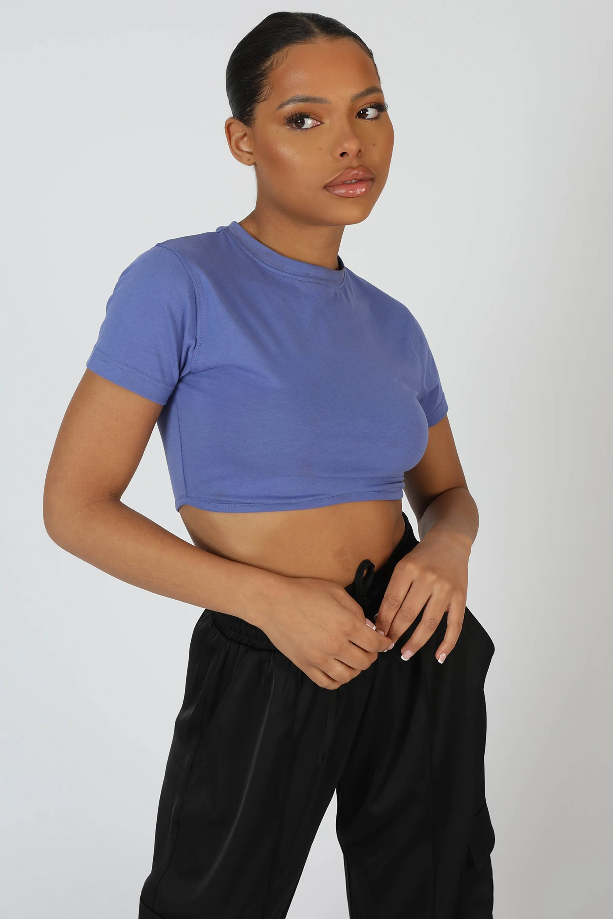 Ultimate Short Sleeve Underbust T-Shirt Purple sold by Public Desire product image thumbnail 2