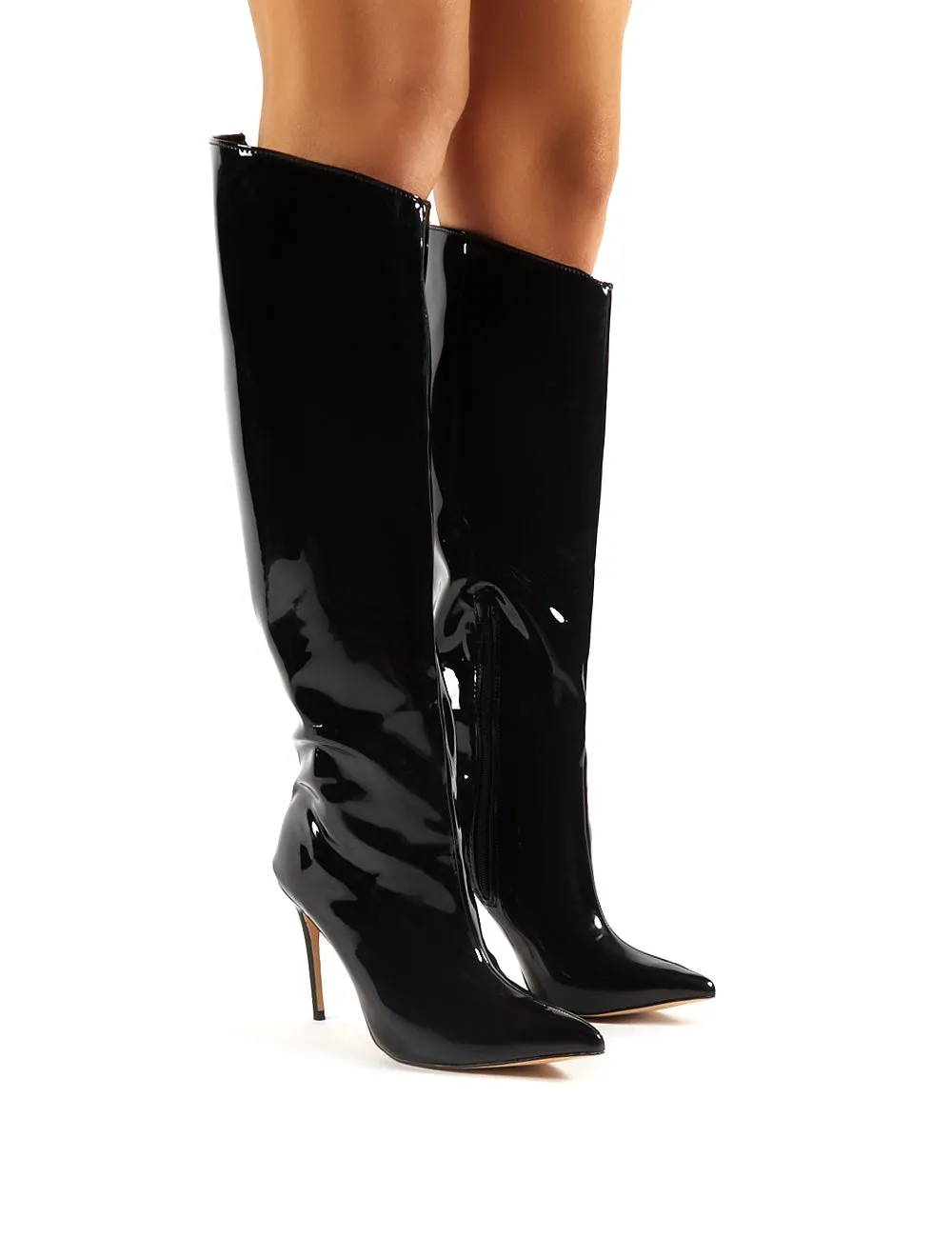 Thriller Black Pointed Stiletto Heeled Knee High Boots sold by Public Desire product image thumbnail 4