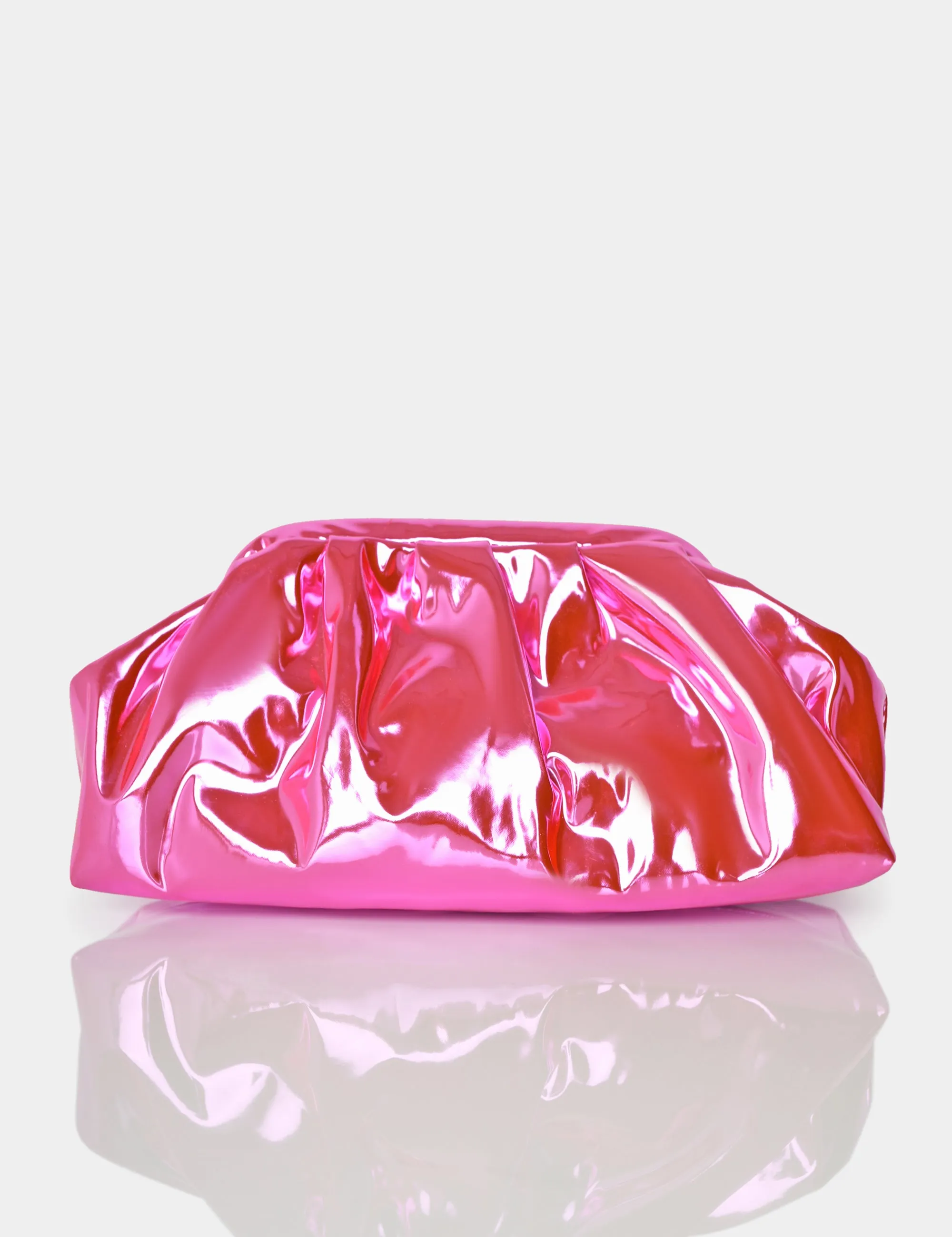 The Project Pink Iridescent Metallic Clutch Bag sold by Public Desire